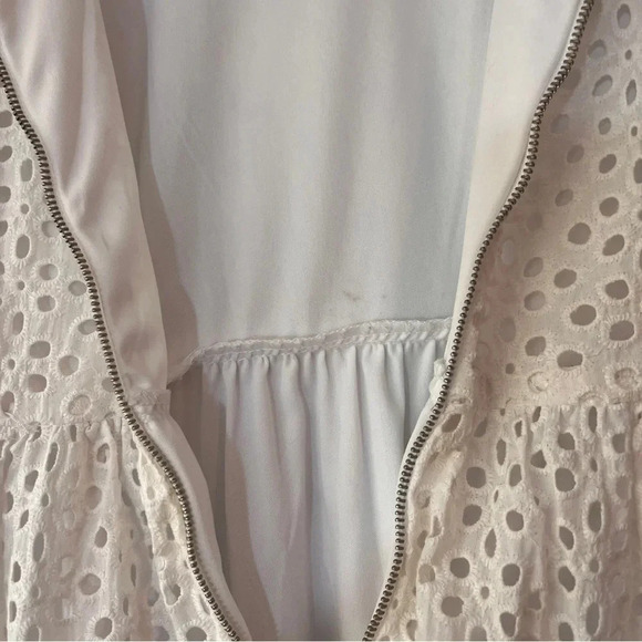 One Clothing Los Angeles White Sleeveless Eyelet Dress Exposed Zipper Juniors M - Picture 2 of 7